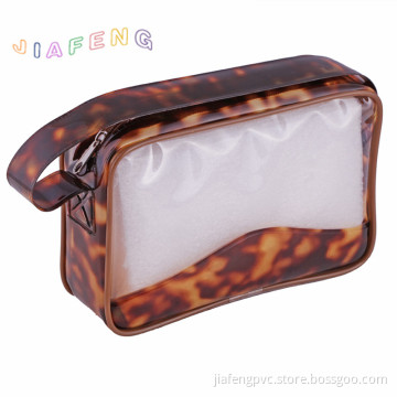PVC Cosmetic Packing Bag with Handle and Zipper Top